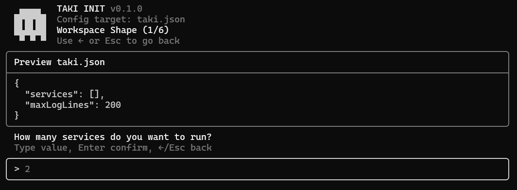 Taki Docs | Run and monitor local services in one terminal UI